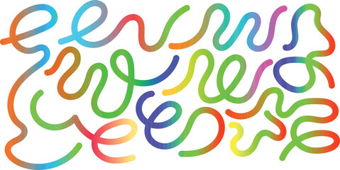 Vibrant abstract gradient waves and flowing lines with dynamic color transitions and geometric shapes for modern design backgrounds, vector illustration