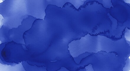 Abstract blue watercolor background with flowing shapes and gradient tones