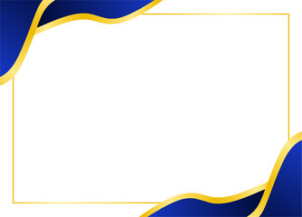 Elegant blue and gold gradient certificate border design