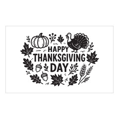 Happy Thanksgiving Day Vintage Banner Illustration