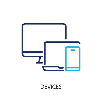 Devices thin line icons. Original vector illustration.