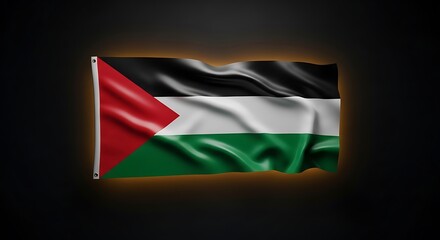 Waving palestine flag, national symbol, country, fabric texture