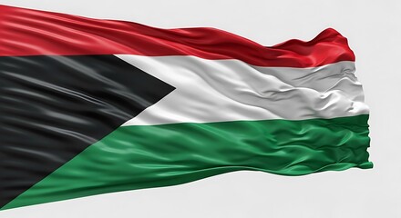 Palestine national flag waving proudly, symbolic of sovereignty