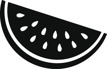 Watermelon Slice Silhouette Vector Icon - Summer Food