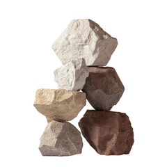 Stacked rocks of various shades of beige, tan, and light brown