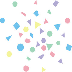 Pastel Geometric Confetti Explosion Vector on Transparent Background