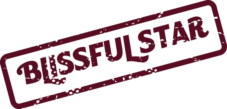 A textured maroon Blissful Star stamp recognizing excellence and achievement