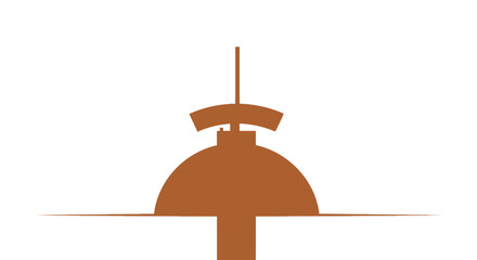 Stylized brown silhouette of an architectural dome structure icon