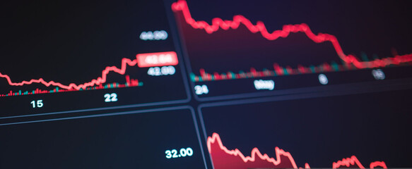 Stock market data showing financial crisis and economic downturn