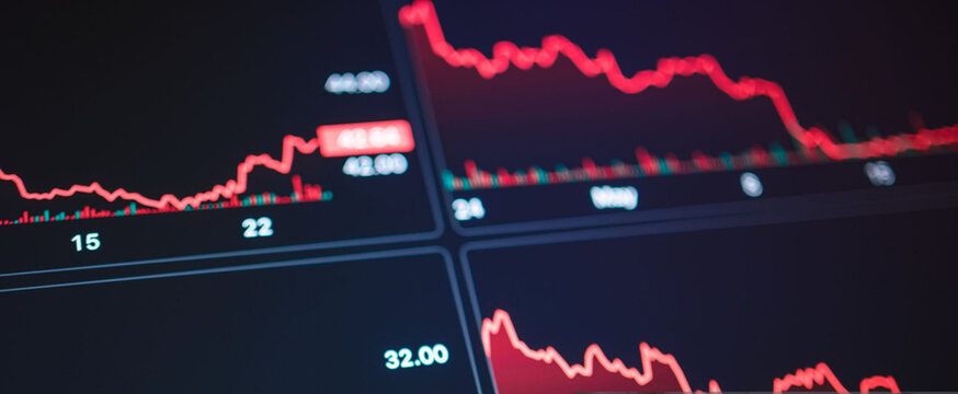 Stock market data showing financial crisis and economic downturn