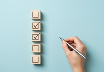 Completing Tasks and Checking Off Items on a Checklist for Productivity and Organization