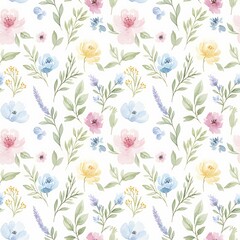 Soft Floral Pattern in Pastel Colors