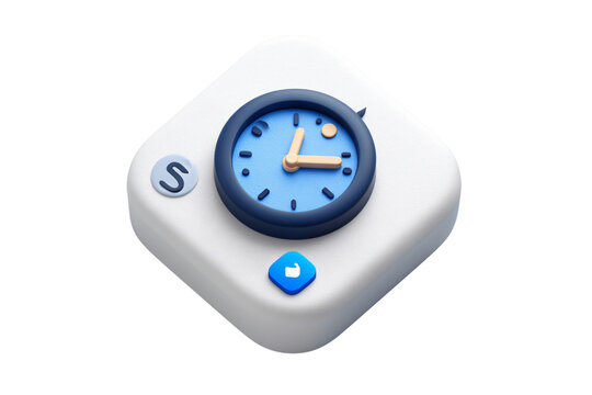 Schedule and time management concept icon with a clock, 's' letter, and task