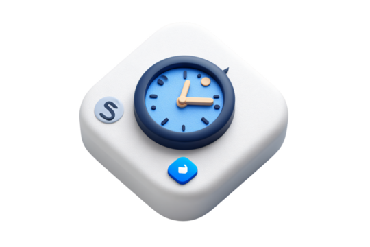 Schedule and time management concept icon with a clock, 's' letter, and task - Powered by Adobe