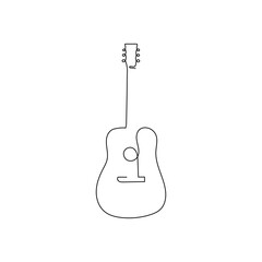 Guitar Line Art Minimalist Music Instrument Illustration