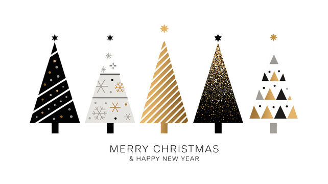 Elegant Christmas trees for festive season greetings and stylish holiday designs