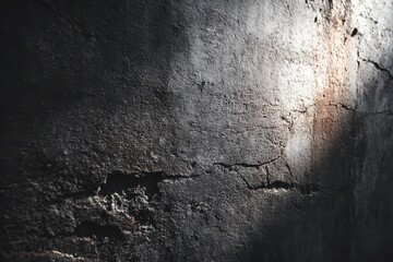 Obraz premium Close up of dark grunge concrete texture with rough surface and moody lighting