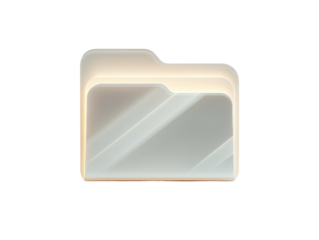 Shimmery folder icon with glow on a black background