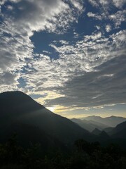 sunset in the mountains