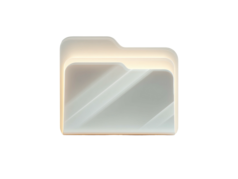 Shimmery folder icon with glow on a black background