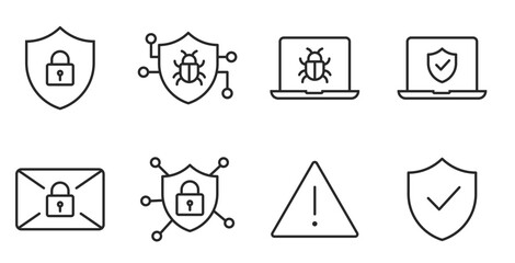 Security Icons – Vector Shield and Lock Symbols for Privacy and Data Protection