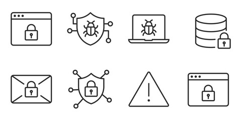  Security Icons – Vector Shield and Lock Symbols for Privacy and Data Protection