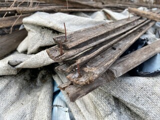 Fototapeta premium pile of wood logs
