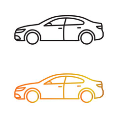 golden car vector illustration