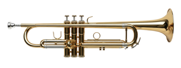 Golden trumpet transparent background cutout png