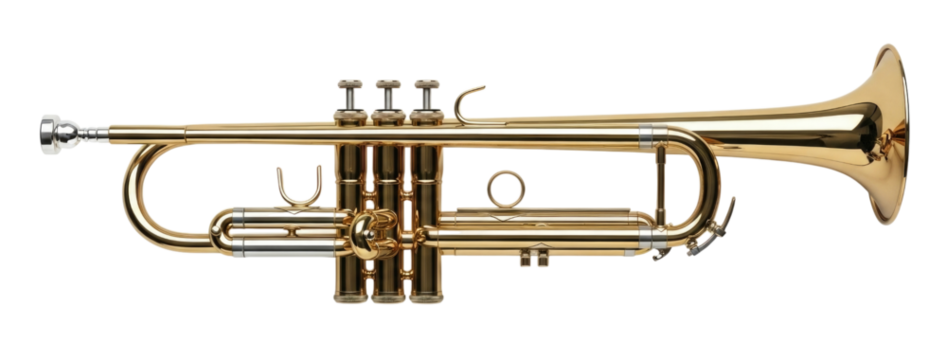 Golden trumpet transparent background cutout png