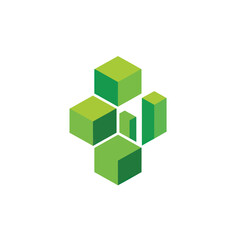 Obraz premium Green cube arrangement representing technology and innovation in a modern design.