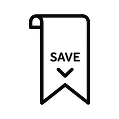 Save bookmark icon with text and arrow