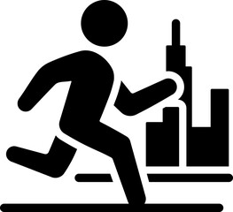 City Runner Glyph Icon