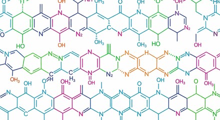 Vibrant scientific molecular structures in vibrant colors, perfect for research presentations.