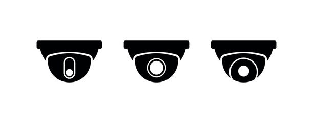 CCTV Dome Icon, Security Camera Symbol, Video Surveillance Vector, Monitoring Badge