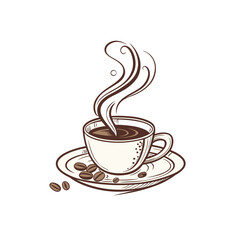 cup of coffee with beans
