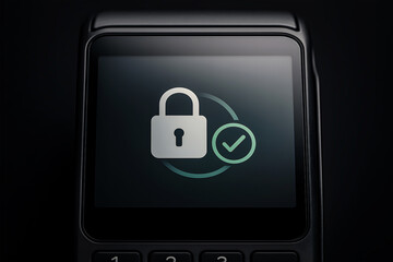 Secure payment confirmed icon on a digital device screen