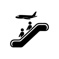 Eskalator Symbol – Minimal Line Icon for Modern Architecture Design