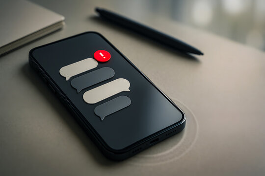 New message notification alert on a smartphone screen