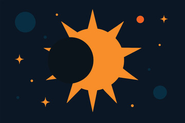 Minimal Solar Eclipse Concept with Clean Cosmic Geometry and Elegant Night