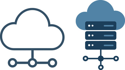 Modern Minimal Concept Representing Cloud Computing and AWS Services with Clean Abstract Technology Style