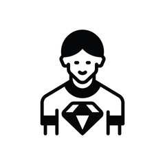 Black solid icon for valued employee