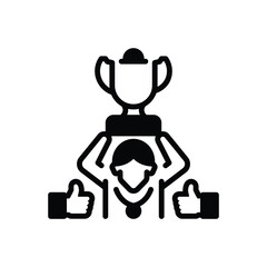 Black solid icon for employee appreciation