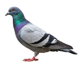 A pigeon standing on its feet transparent background cutout png