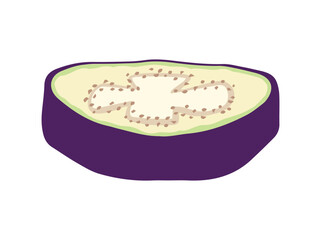 Sliced Purple Eggplant Clip Art
