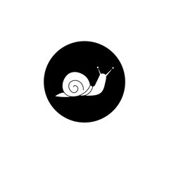 Minimalist black and white snail illustration