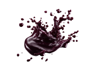 Dark, viscous liquid splashes against a black background