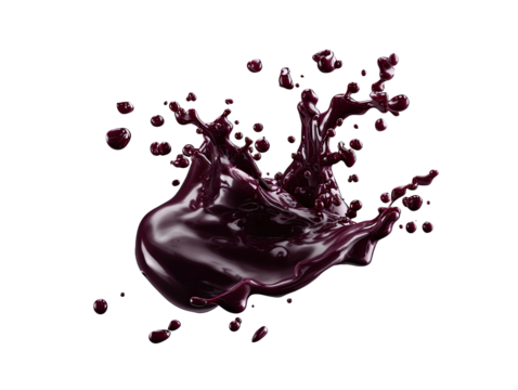 Dark, viscous liquid splashes against a black background