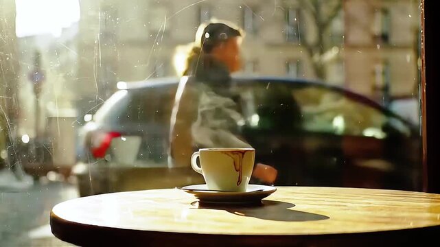 Coffee break in a Parisian cafe.