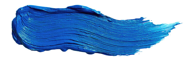 Bold, vibrant blue paint stroke